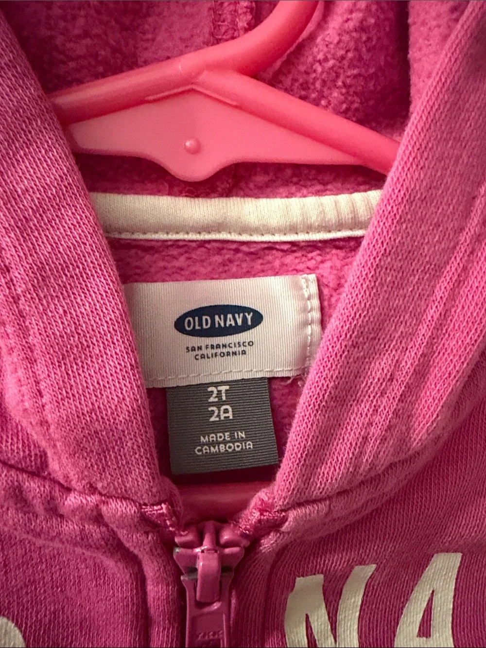 GAP Girls Yellow Hooded Zip Sweatshirt with Pink Logo